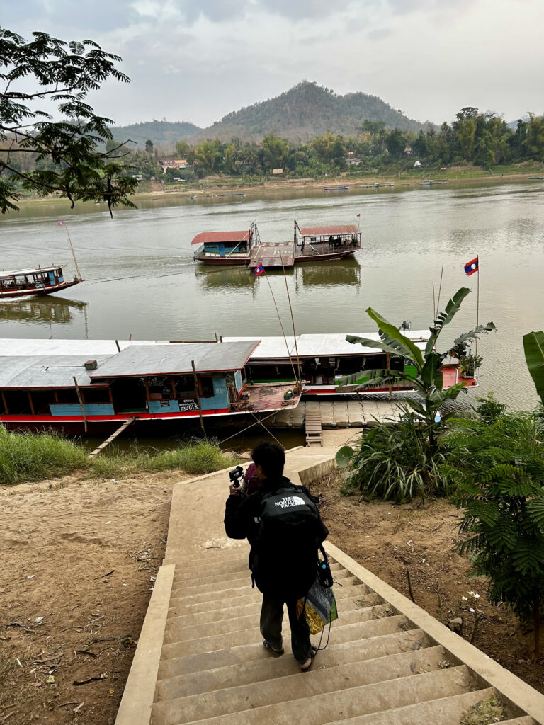 Getting on the boat in Luang Prabang